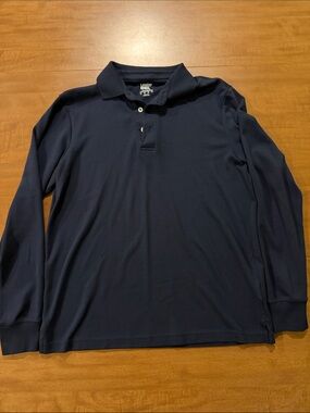 Lands' End Men's Navy Long-Sleeve Polo